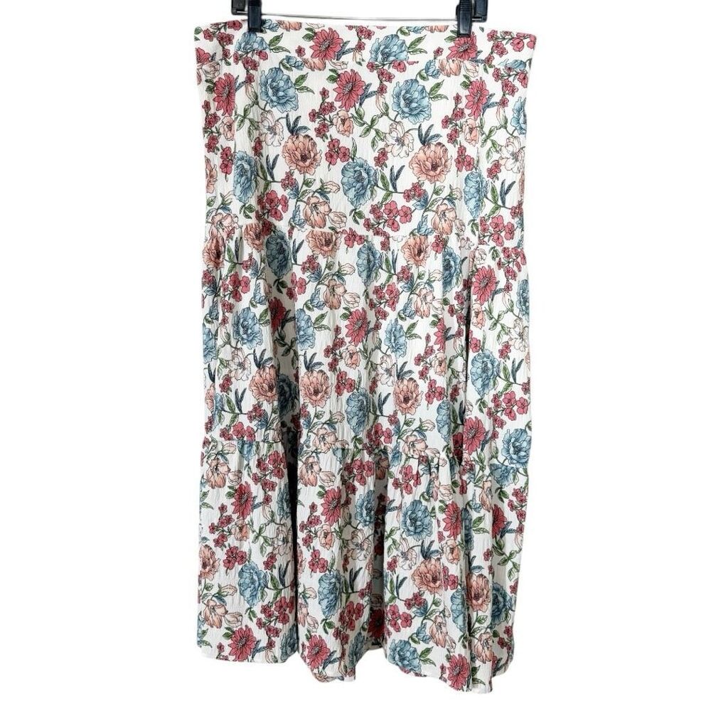 Old Navy Women’s Botanical Floral Side Slit Cottagecore Maxi Dress‎ Size 2X